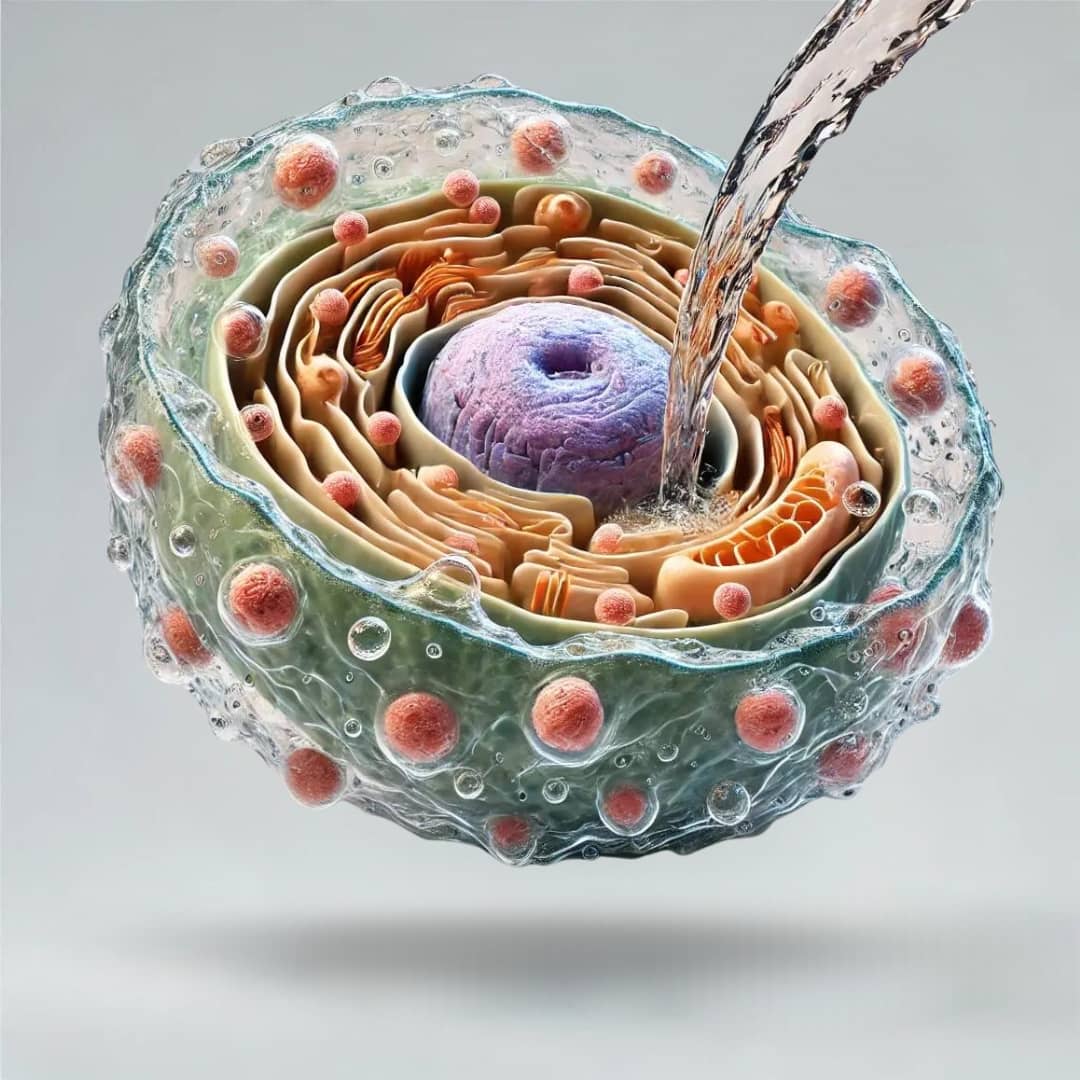 función del agua en las células